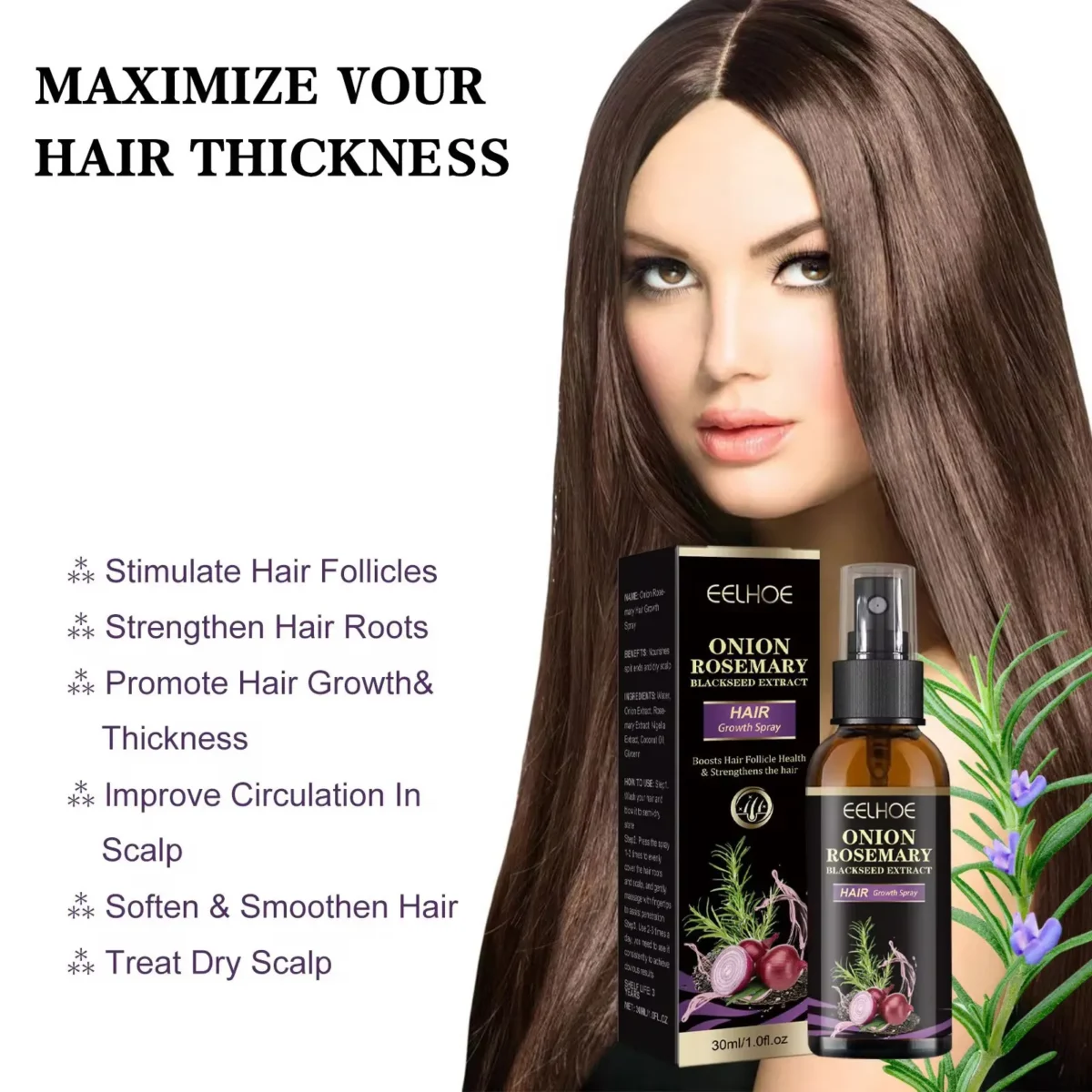Ефективний спрей для росту волосся EELHOE - зміцнення і зволоження - Зображення 4