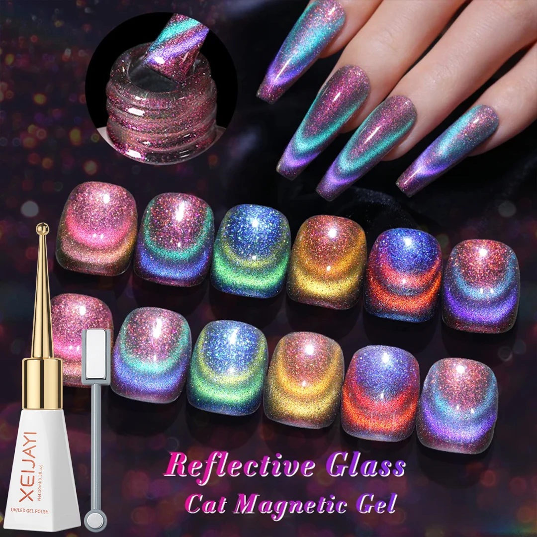Kf S33730234b75246a0b8866e2f0df90d92H Reflective Glass Cat Magnetic Nail Polish - Яскравий манікюр для вас! - Зображення 1