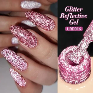 Гель лак UR SUGAR 15ml - Яскраві Нігті зі Золотим Блиском