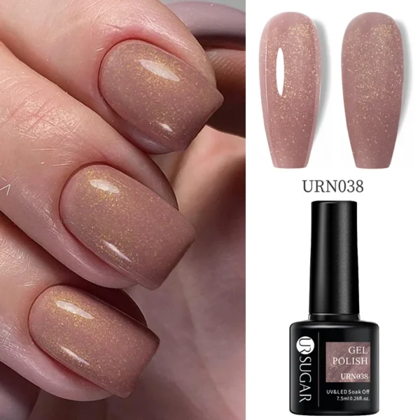 Nude Glitter Gel Nail Polish - UR SUGAR 7.5ml для досконалого манікюру