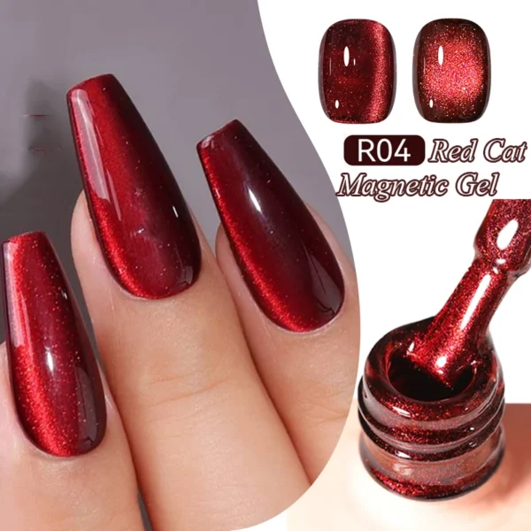 Червоний Кошачий Магнітний Гель Лак UR SUGAR – Неймовірний Манікюр