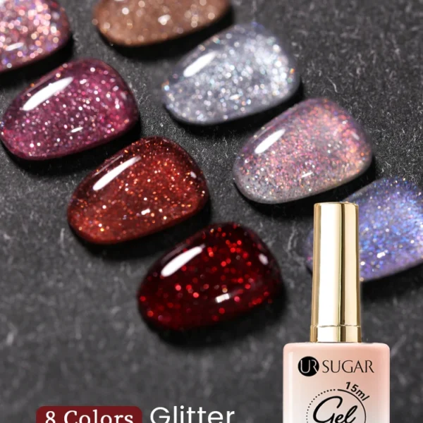 Гель лак UR SUGAR 15ml - Блискучий топ-кот для нігтів
