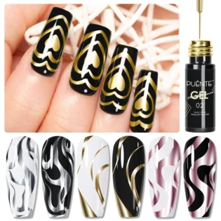 Металевий Лак для Нігтів: 5ml Golden Silvery Chrome ефект для французького манікюру