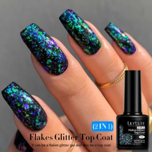 LILYCUTE Flakes Glitter Top Coat - Чарівний гель для нігтів