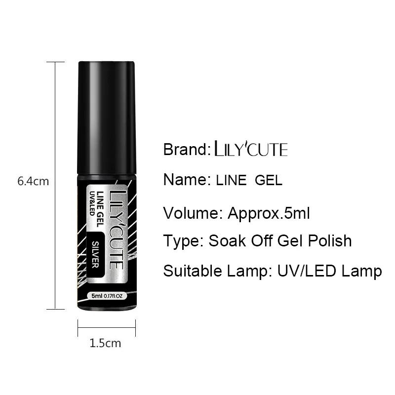 LILYCUTE Гель Лак для Нігтів Silver Metallic - Ваша Ідеальна Декорація - Image 5