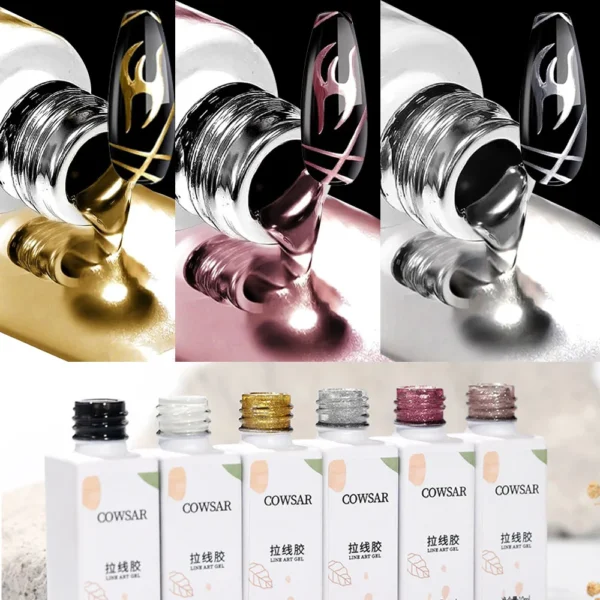 Металевий гель для малювання нігтів 10ml - Ефект дзеркального хрому