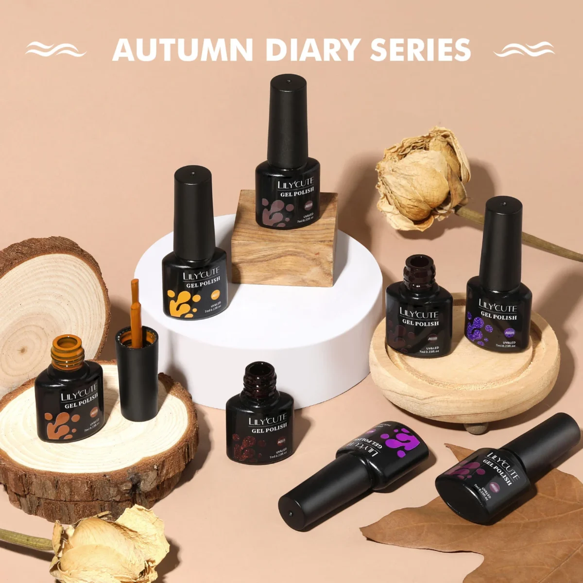 Nude Pink Grey Matte Gel Polish - LILYCUTE для ідеального манікюру - Зображення 6