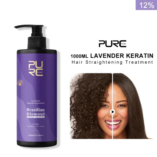 Кератинове вирівнювання PURC Lavender – ідеальне рішення для кучерявого волосся