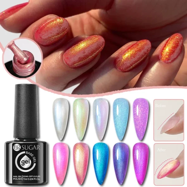 UR SUGAR Aurora Rubber Base Gel - Ідеальний манікюр з перламутровим ефектом