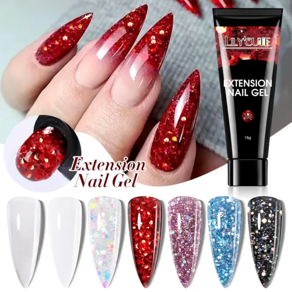 Гель лак LILYCUTE 15ML: Швидке нарощування з блиском