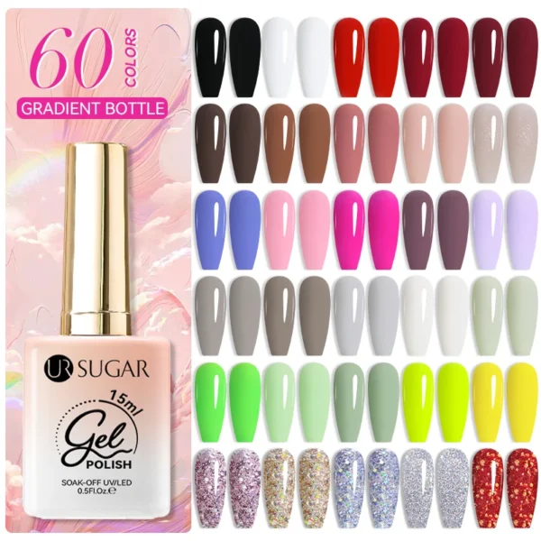 Гель лак UR SUGAR 15ml - Яскраві кольори для манікюру