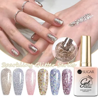 Гель лак UR SUGAR - яскраві блискітки для дерева манікюру