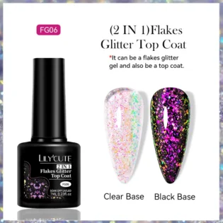 Sparkly Glitter Top Coat – LILYCUTE 7ML для ідеального манікюру