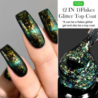 LILYCUTE Glitter Top Coat - Блискучий гель лак для дизайнерського манікюру
