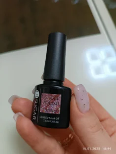 Гель-лак UR SUGAR 7.5ML: Чарівний білий гліттер для манікюру photo review