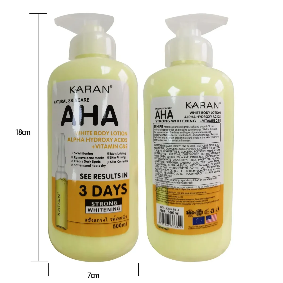 Відбілюючий тілесний крем 500ml з гідроксикислотами та вітаміном C - Image 6