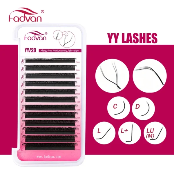 FADVAN L+/LU YY Curl Ліпучки: Ефектні 2D Вії для Об'ємного Насичення