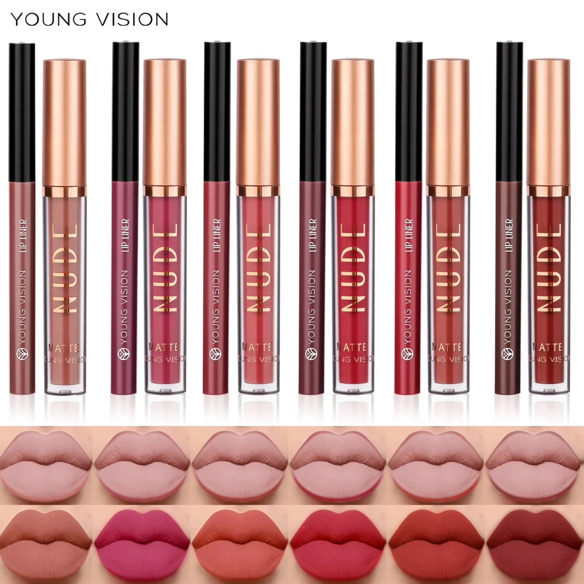 Матова помада для губ YOUNG VISION: Довговічний контур та яскрава краса - Зображення 4