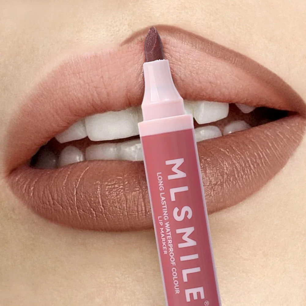 Kf S3201e4426880438187976dfdee2379d3N Nude Brown Matte Lipstick Marker Pen Solid Lip Gloss Waterproof Long Lasting Lipstick Pencil Lip Liner Pen Lips Makeup Cosmetics - Зображення 1