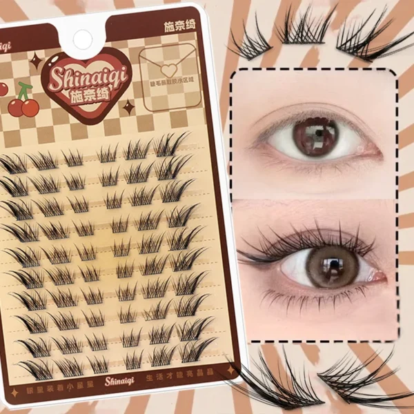 Флuffy Natural Thick Segmented False Eyelashes – 10 Rows Cluster for Stunning Eyes