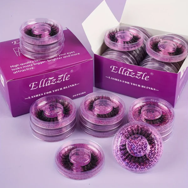 Фальшиві ві eyelashes - 20 пар стильних та об’ємних вій