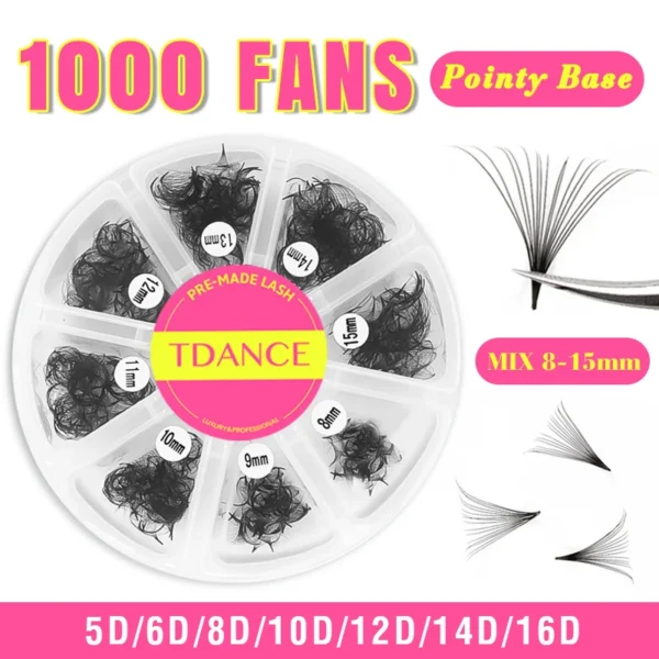 TDANCE 1000 Fans - Ідеальні російські нарощування вій