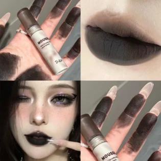 Готичний матовий чорний губна помада – безкоштовна відбитка та водостійкість