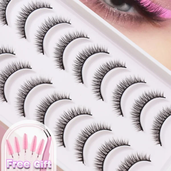 10 Pairs of natural false eyelashes Natural sharpened style Beautiful wear comfortable effect Fake Lashes Makeup