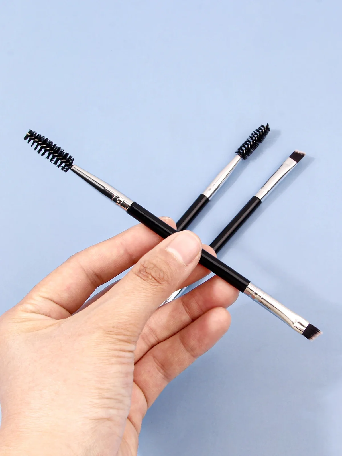 3PCS professional single double end angle eyebrow eyelash makeup brush high quality eyebrow pencil eyeliner brush - Image 3