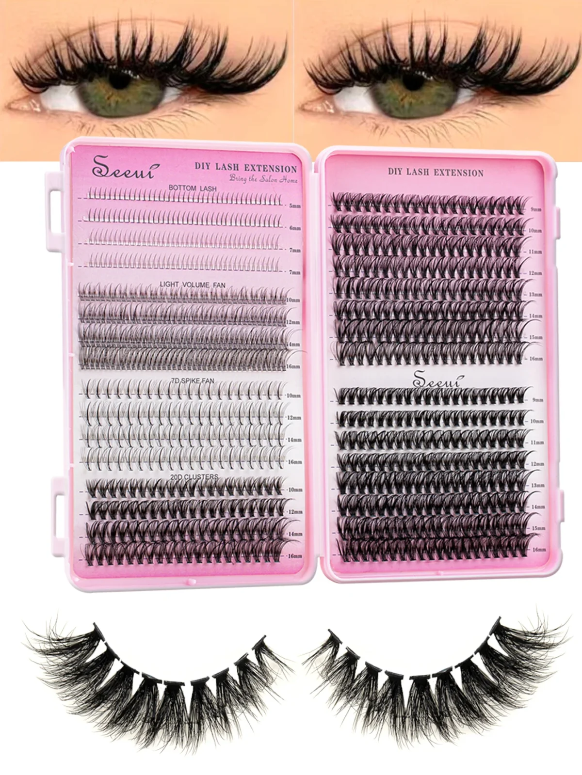 Individual Lashes Book Large Capacity DIY Clusters Extensions False Eyelash With Lower Lash at Home Makeup - Image 1
