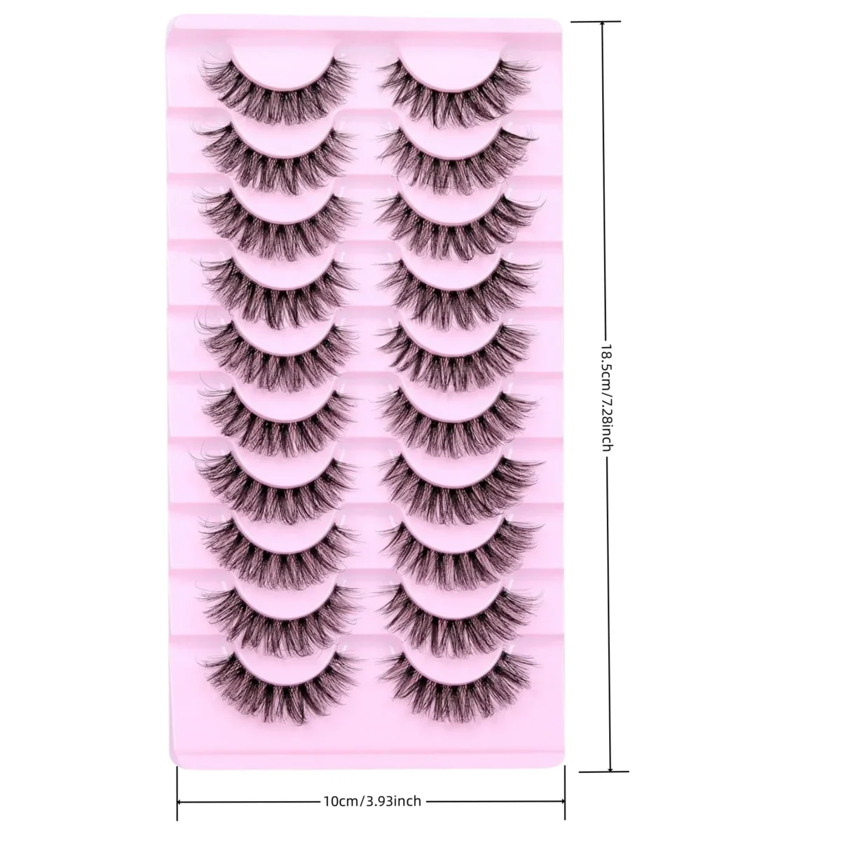10 Pairs Natural Eyelashes Fluffy Lashes D Curl Eyelashes 3D Volume Wispy False Lashes Strips Clear Band Lashes Pack - Image 4