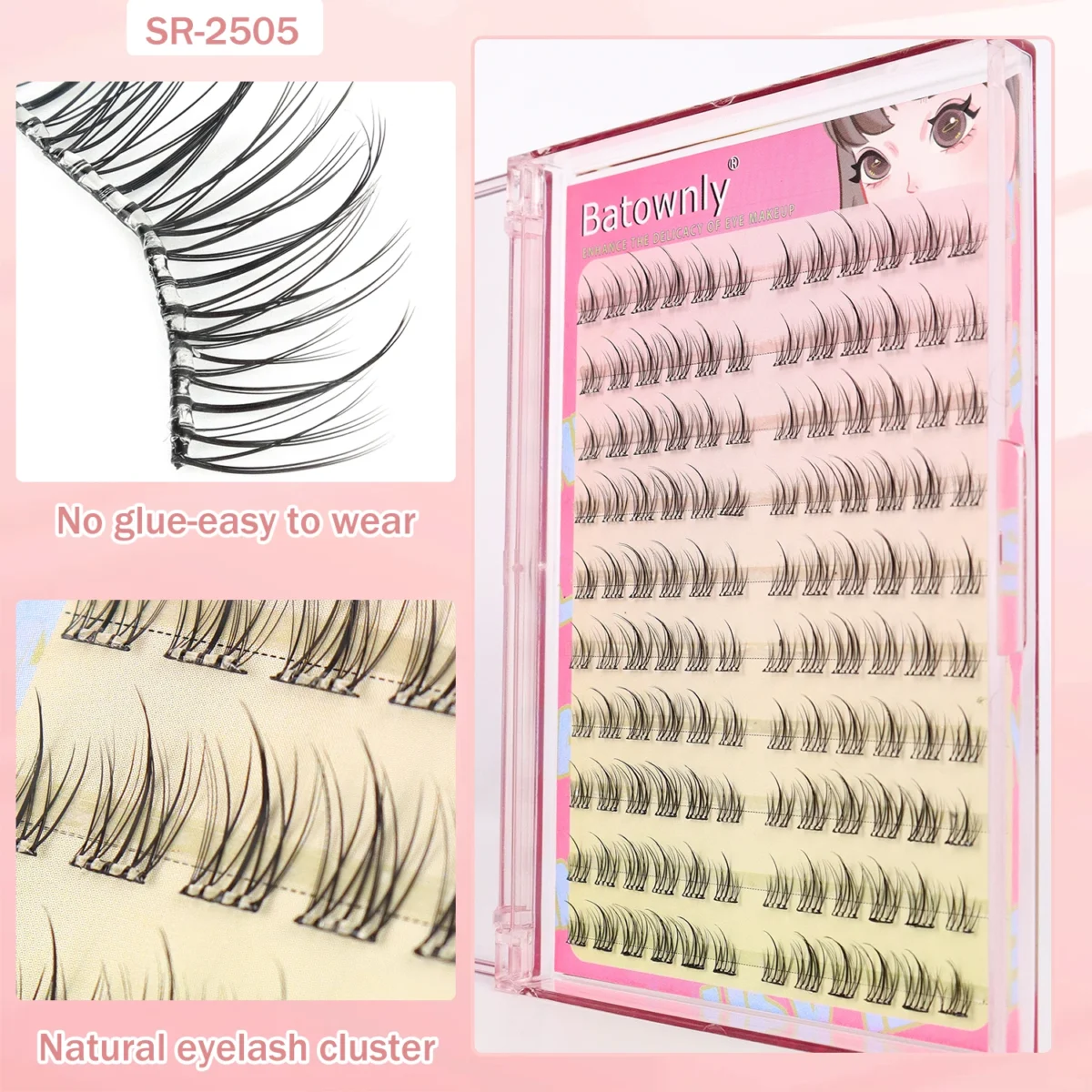 120Pcs Self-adhesive Cluster Sunflower Single Cluster DIY False Eyelashes Natural Trilogy Glue Free False Eyelashes with Tweezer - Image 4