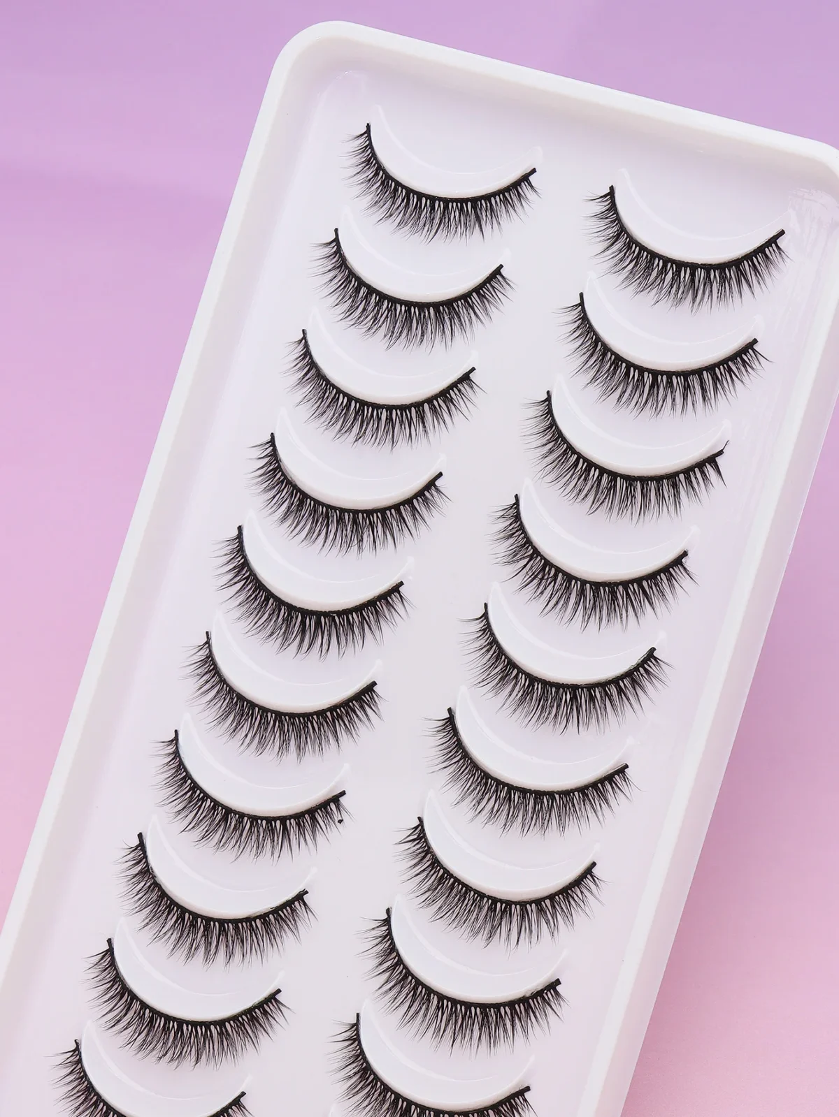 10 Pairs of natural false eyelashes Natural sharpened style Beautiful wear comfortable effect Fake Lashes Makeup - Image 2