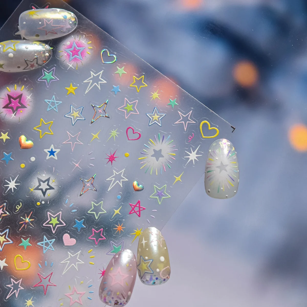 Старшіпки для нігтів Sweet Colorful: 5D Металеві Зірочки - Зображення 3