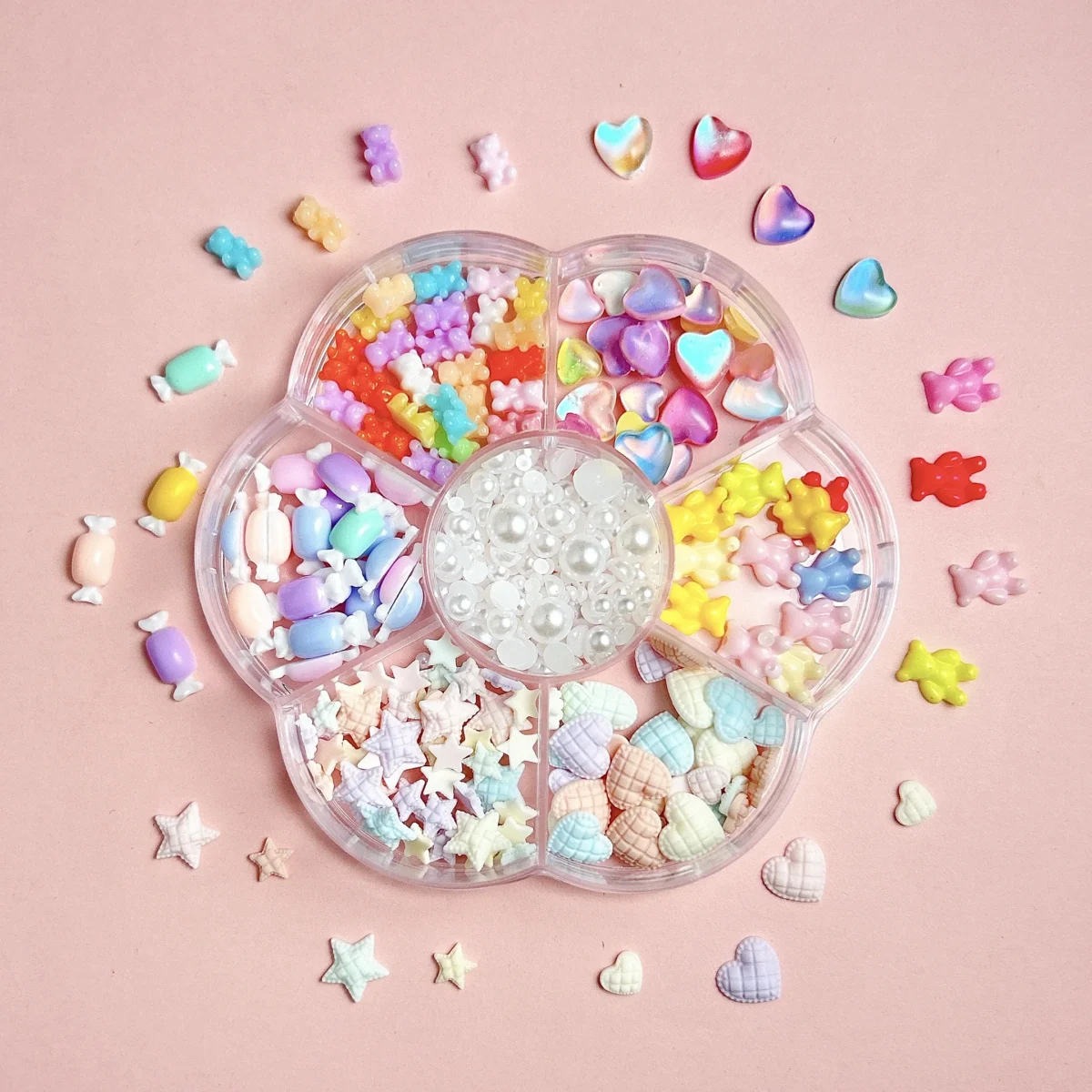 Неймовірні 3D Лизуни: 1Box Resin Lollipop Bear Bow Mask для манікюру - Зображення 4