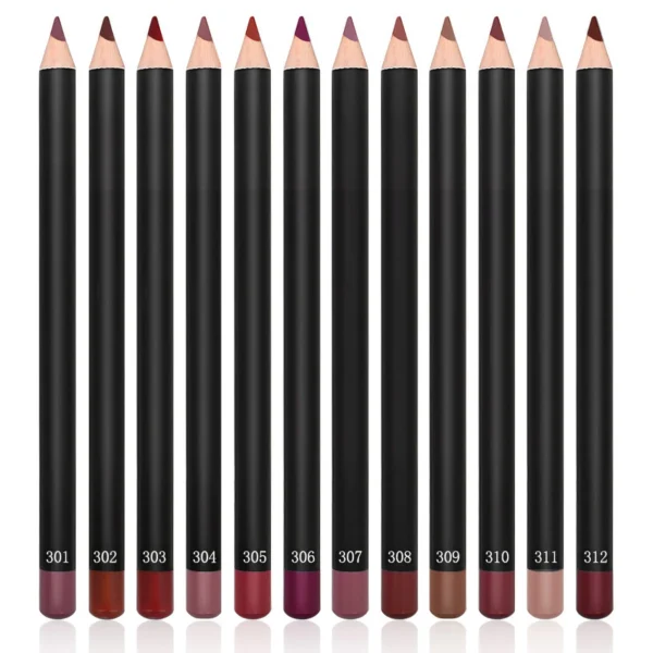 Лінійки для губ: 12Pcs Waterproof Lip Liner - Насичені кольори для ідеального макіяжу