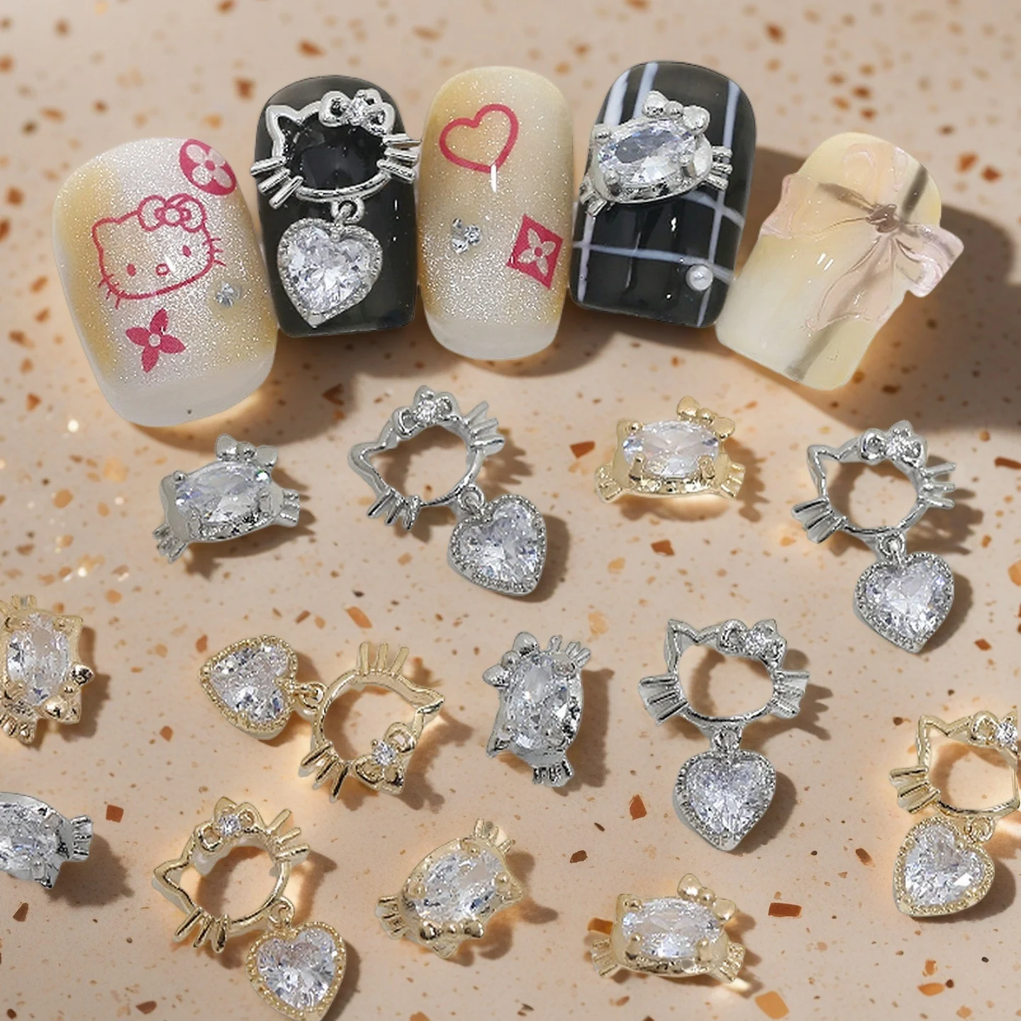 Kf S39c726f26e974cfebbe8a3f2b3038f1b3 Набір Hello Kitty Нігтьових Чарів - Блискучий Дизайн для Вашого Манікюру - Зображення 1