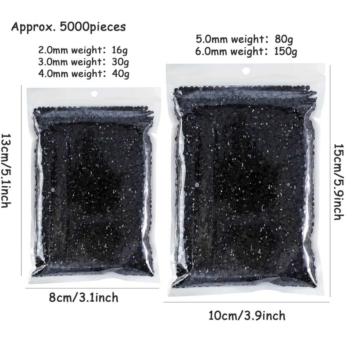5000pcs Чорні Різнобарвні Стрази для DIY - Відкрийте Нові Можливості! - Зображення 6