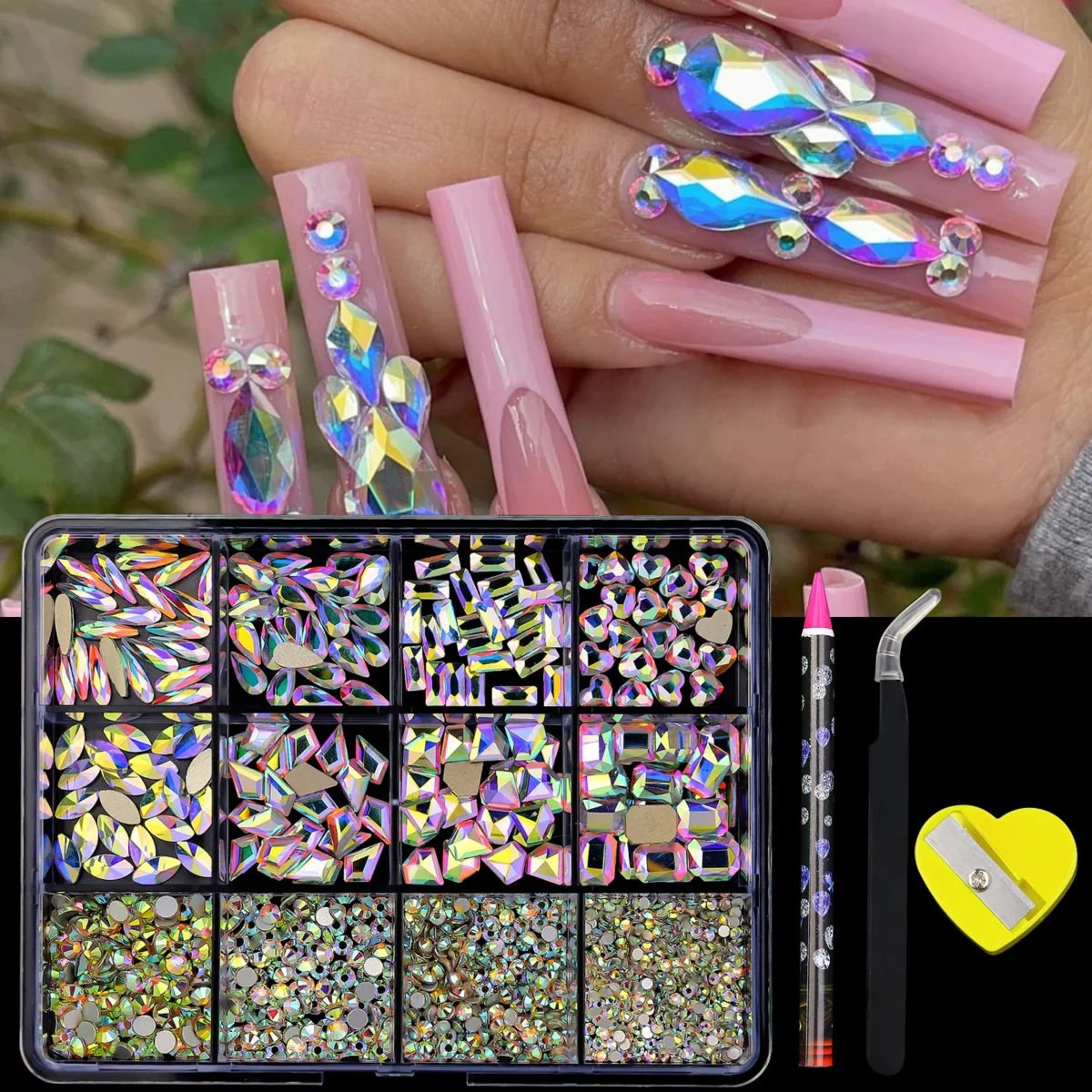12 Grid Diamond Jewelry Set - Ідеальні прикраси для Nail Art - Зображення 3