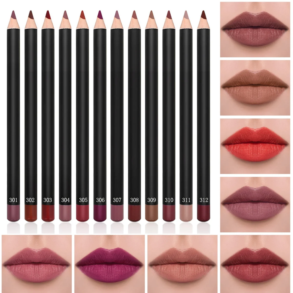 Лінійки для губ: 12Pcs Waterproof Lip Liner - Насичені кольори для ідеального макіяжу - Зображення 2