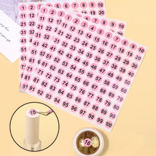 Наклейки для лаку: Waterproof Pink Number Sticker для манікюру