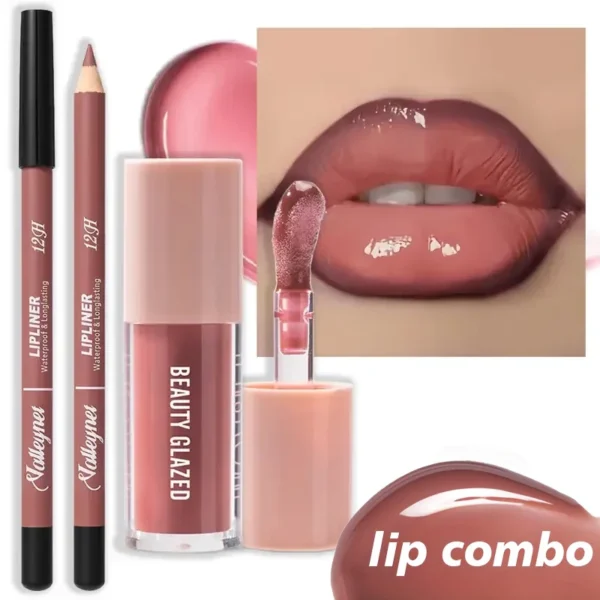 Водонепроникний матовий набір помад: Лайнер та глейз для довготривалого макіяжу