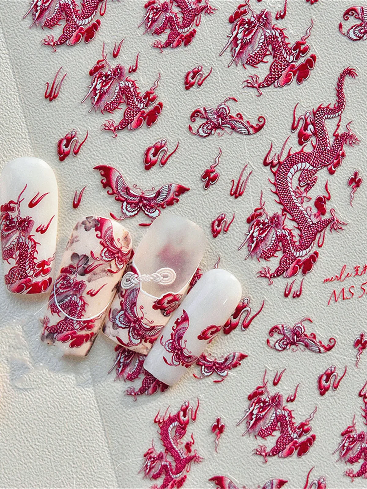 Наліпки для нігтів 5D Дракон - Креативний Nail Art для Клієнток - Зображення 5