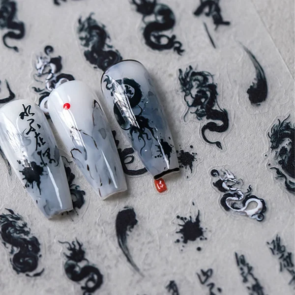 Наліпки для нігтів 5D Дракон - Креативний Nail Art для Клієнток