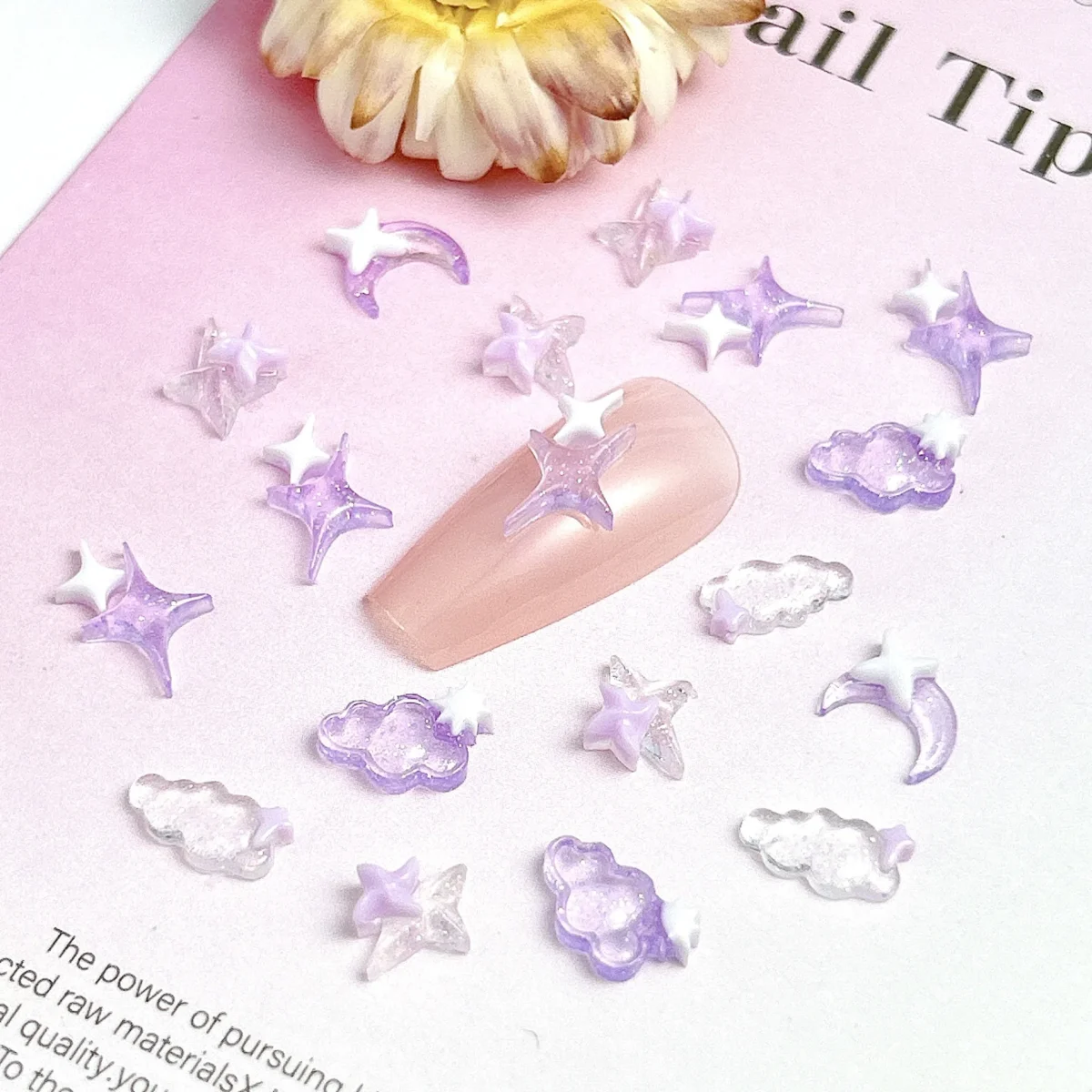 Наліпки для нігтів з зірками: 50PCS Місяць, Хмара та Чотирикутна Зірка - Зображення 4