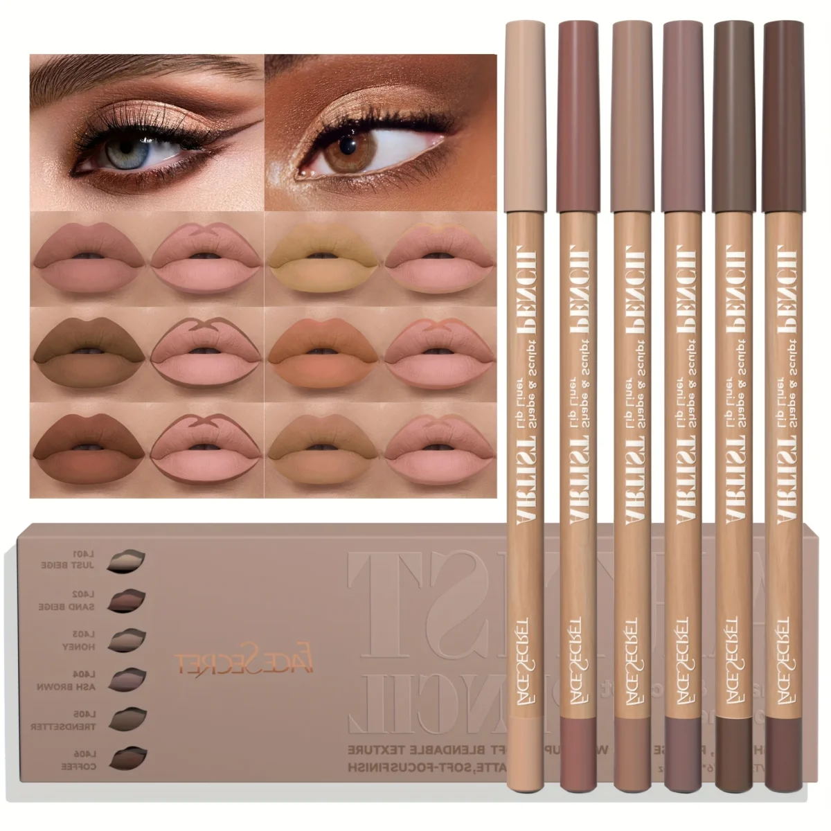Вельветовий матовий набір олівців для губ - яскраві кольори для всіх типів шкіри - Зображення 2
