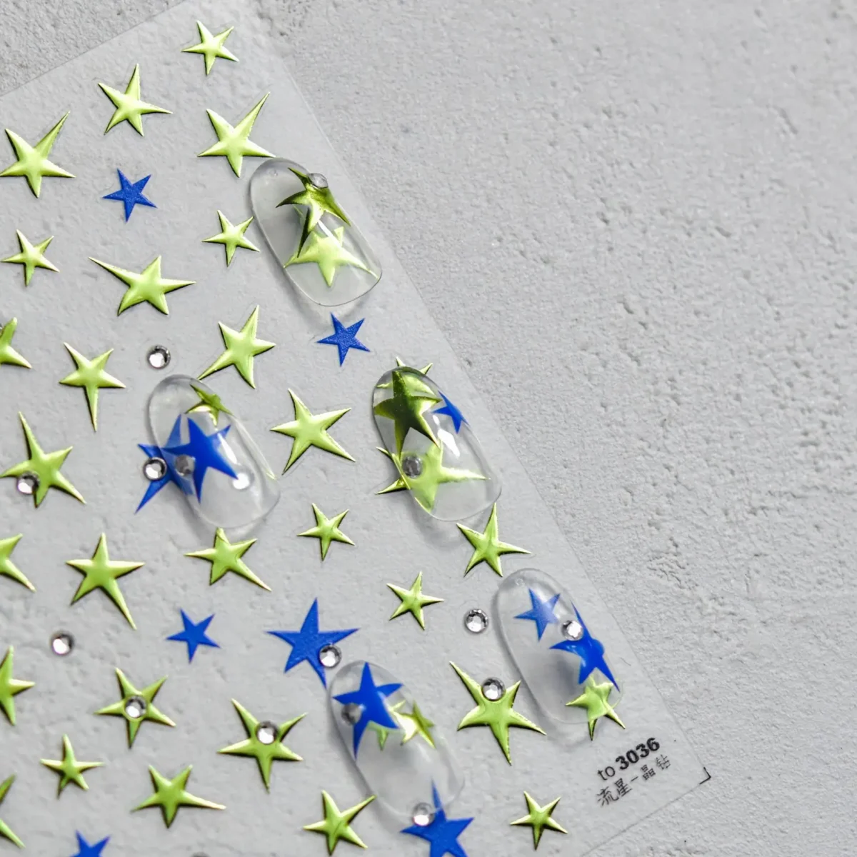 Наліпки для нігтів Grid Patterned Star: Яскравий манікюр кожного дня - Зображення 5