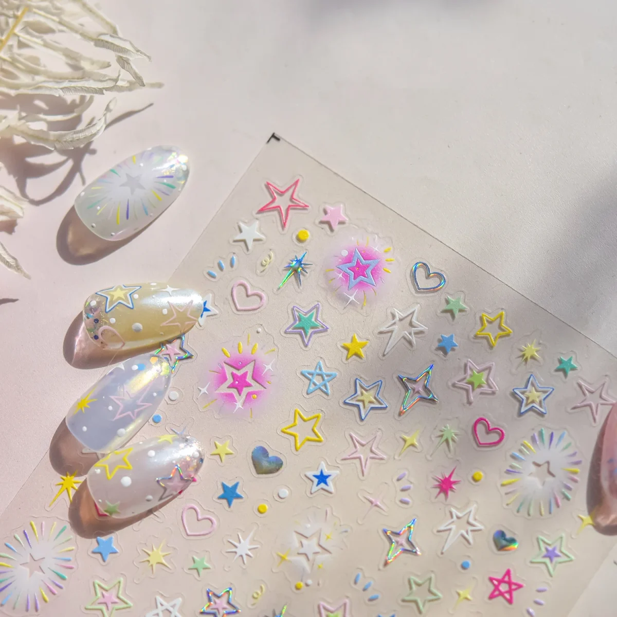 Старшіпки для нігтів Sweet Colorful: 5D Металеві Зірочки - Зображення 6