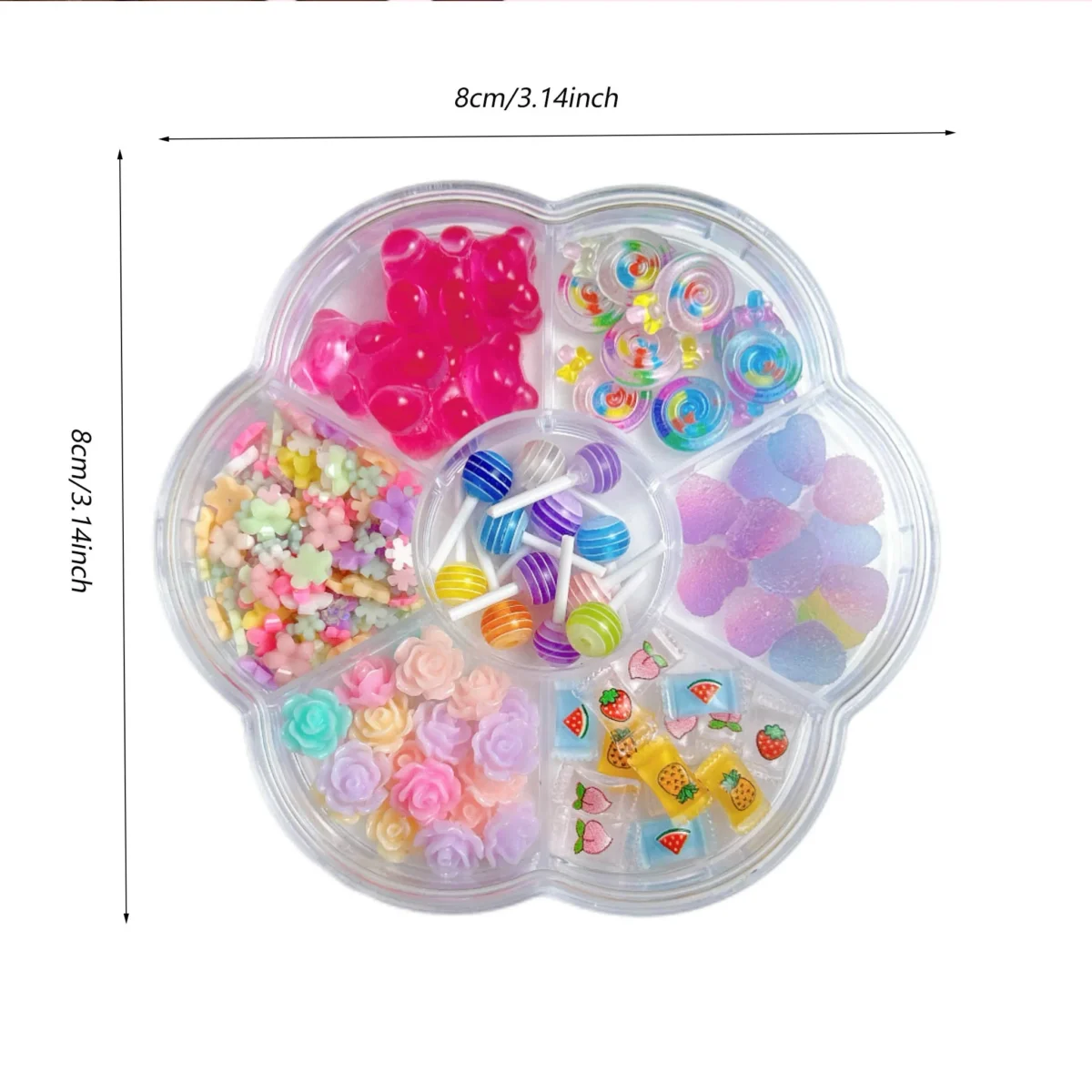 Неймовірні 3D Лизуни: 1Box Resin Lollipop Bear Bow Mask для манікюру - Зображення 6