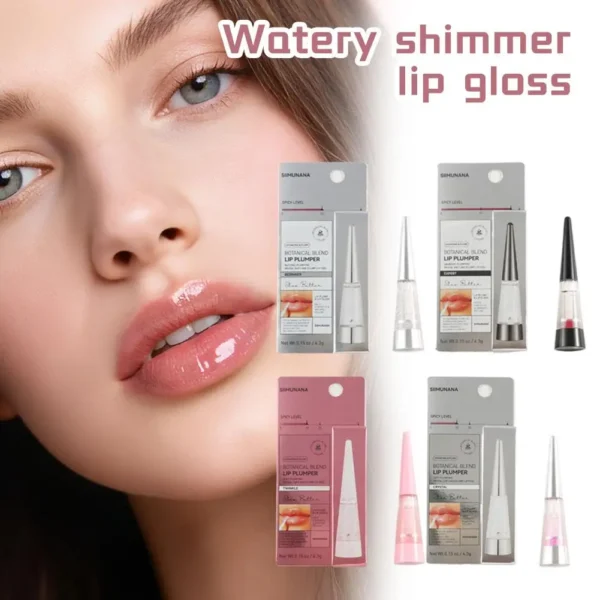 Korean Lip Plumper Oil Hydrating Volumizing High-Shine Lip Gloss Microneedling Effect Long-Lasting Moisture Non-sticky Cosmetics